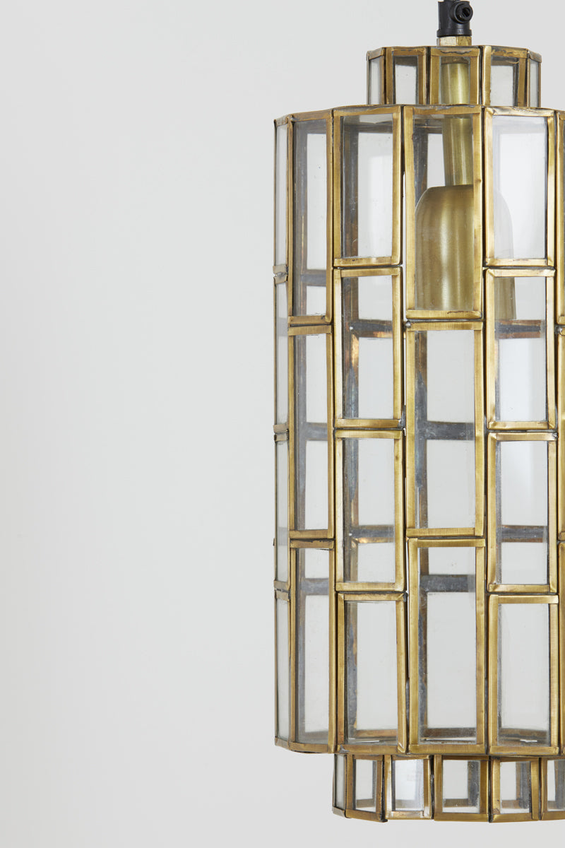 Hanging lamp 15x31 cm SSTRENE antique bronze+glass