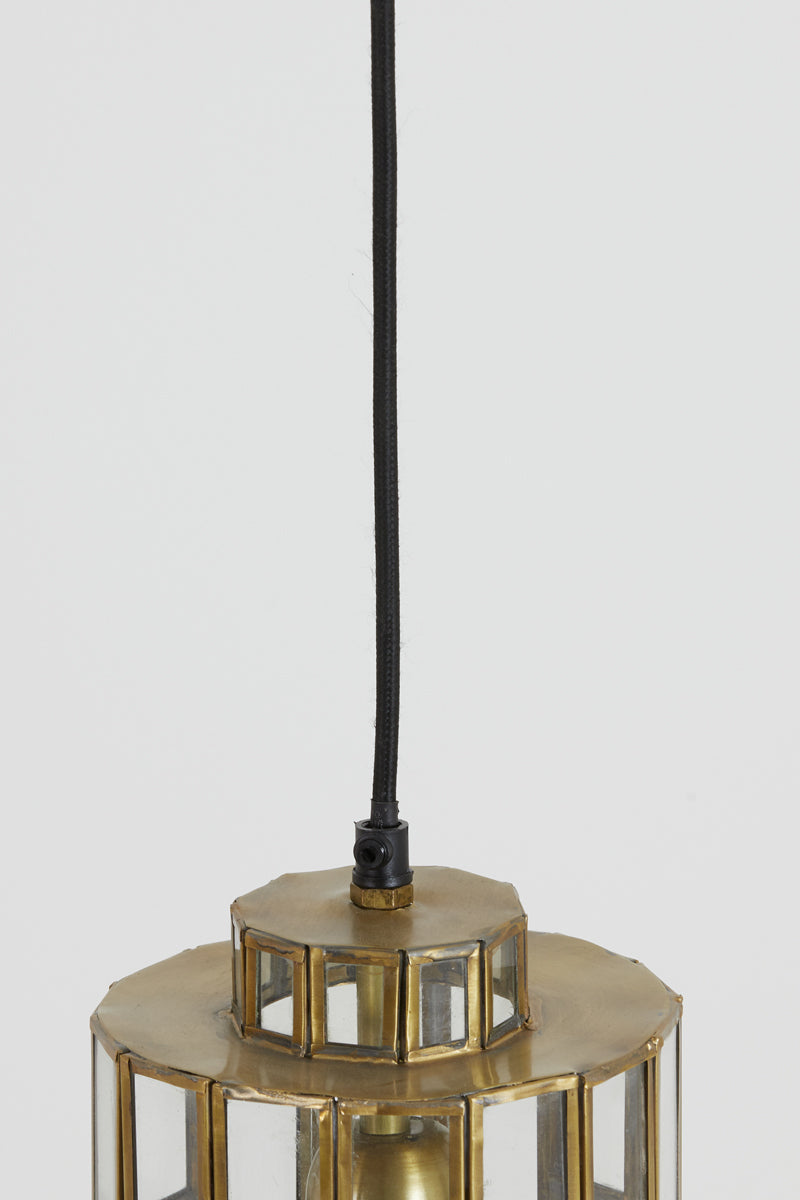 Hanging lamp 15x31 cm SSTRENE antique bronze+glass