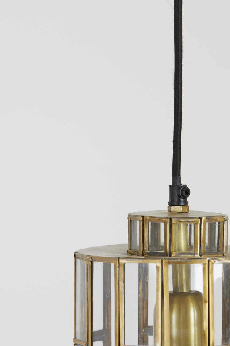 Hanging lamp 15x31 cm SSTRENE antique bronze+glass