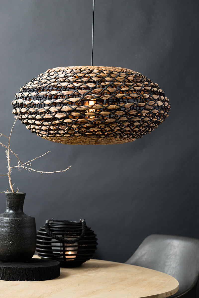 Hanging lamp 60x29,5 cm TRIPOLI rattan natural+black
