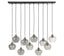 Hanging lamp 10L 124x35x60 cm RAKEL antique bronze+smoked