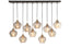 Hanging lamp 10L 124x35x60 cm RAKEL antique bronze+smoked