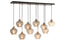 Hanging lamp 10L 124x35x60 cm RAKEL antique bronze+smoked