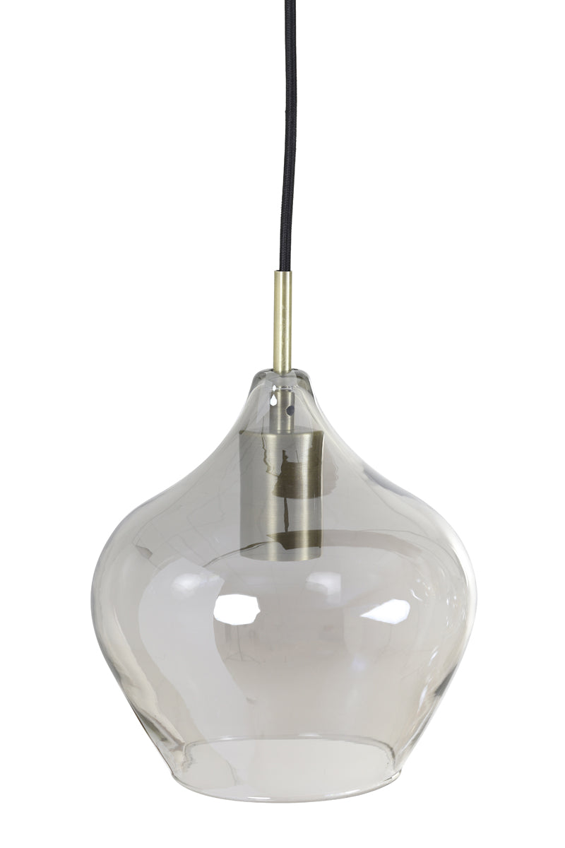 Hanging lamp 10L 124x35x60 cm RAKEL antique bronze+smoked