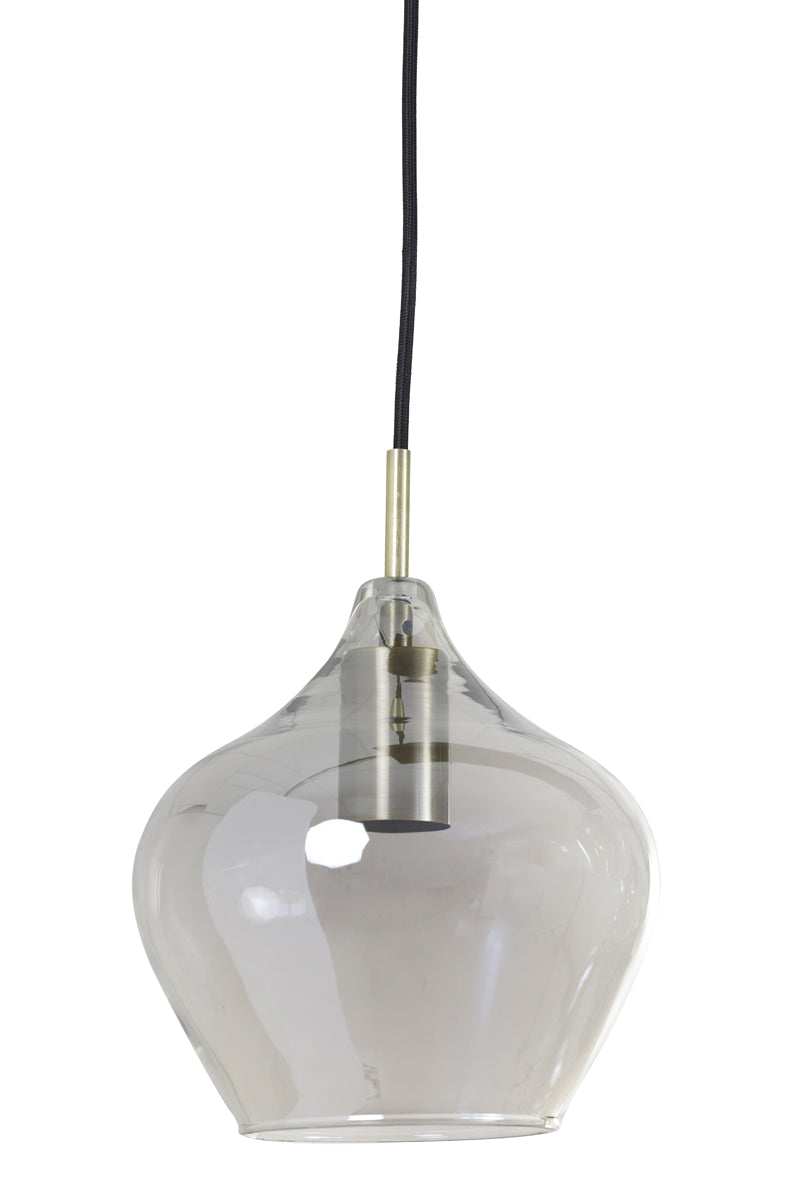 Hanging lamp 10L 124x35x60 cm RAKEL antique bronze+smoked