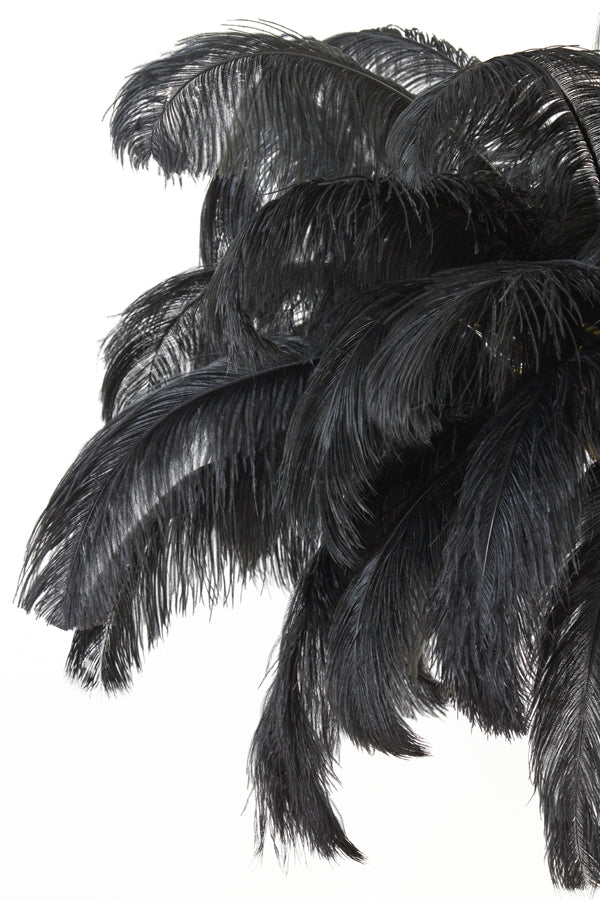 Hanging lamp E14 80 cm FEATHER gold+black
