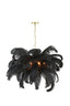Hanging lamp E14 80 cm FEATHER gold+black