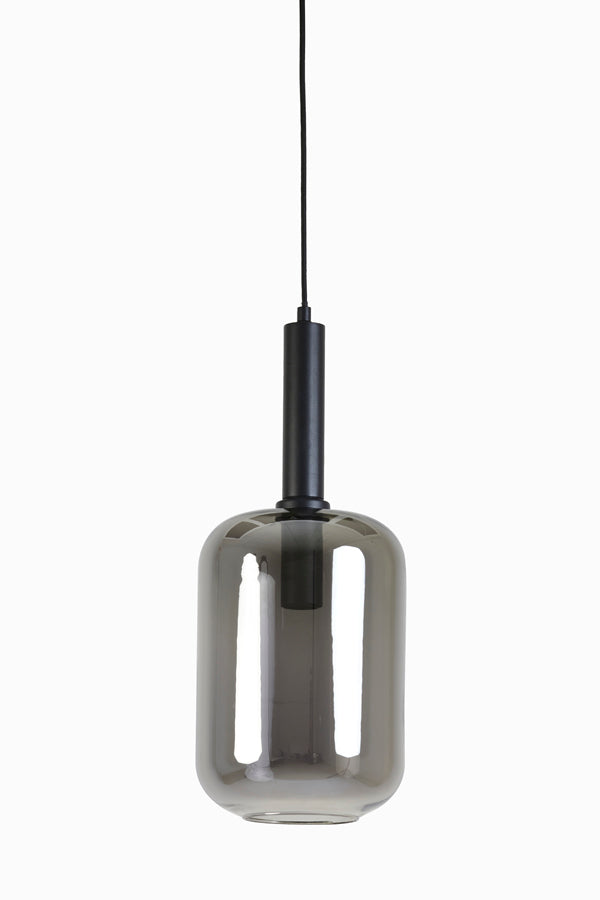 Hanging lamp 22x52 cm LEKAR black+smoked glass