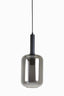 Hanging lamp 22x52 cm LEKAR black+smoked glass