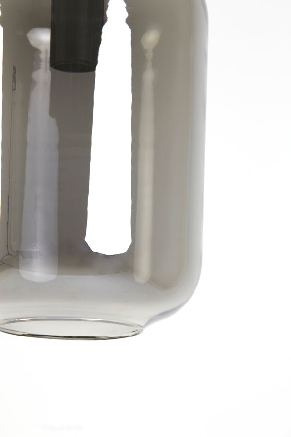 Hanging lamp 22x52 cm LEKAR black+smoked glass