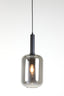 Hanging lamp 22x52 cm LEKAR black+smoked glass