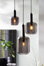 Hanging lamp 22x52 cm LEKAR black+smoked glass