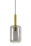 Hanging lamp 22x52 cm LEKAR antique bronze+smoked glass