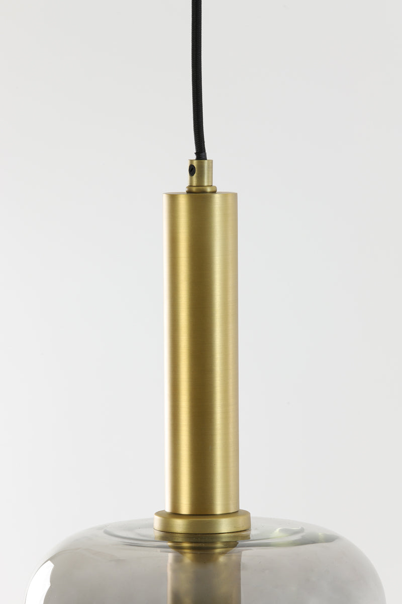 Hanging lamp 22x52 cm LEKAR antique bronze+smoked glass