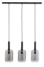 Hanging lamp 3L 100x22x32 cm LEKAR black+smoked glass