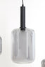 Hanging lamp 5L 110x22x32 cm LEKAR black+smoked glass