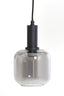 Hanging lamp 5L 110x22x32 cm LEKAR black+smoked glass