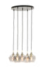 Hanging lamp 5L 61x66 cm RAKEL antique bronze+smoked
