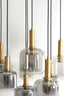 Hanging lamp 9L 83,5x79,5 cm LEKAR antiq bronze+smokd glass