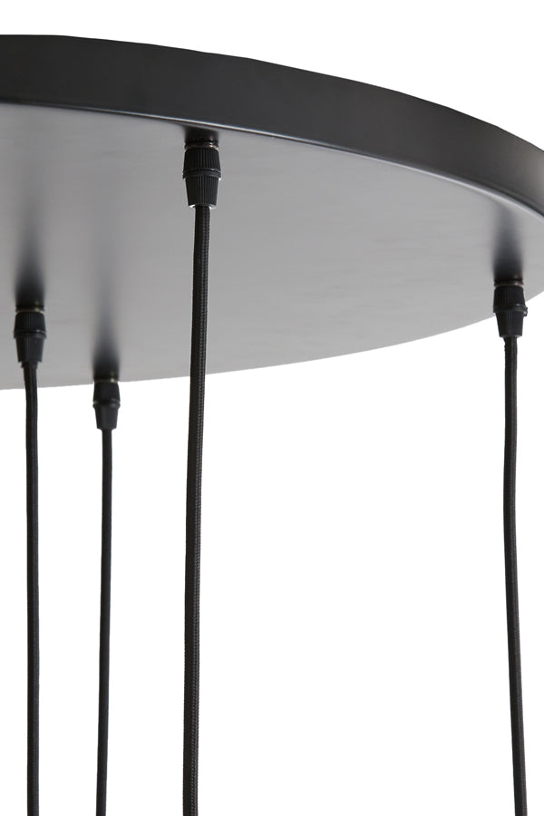 Hanging lamp 9L 83,5x79,5 cm LEKAR antiq bronze+smokd glass