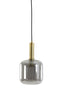 Hanging lamp 16x26 cm LEKAR antique bronze+smoked glass