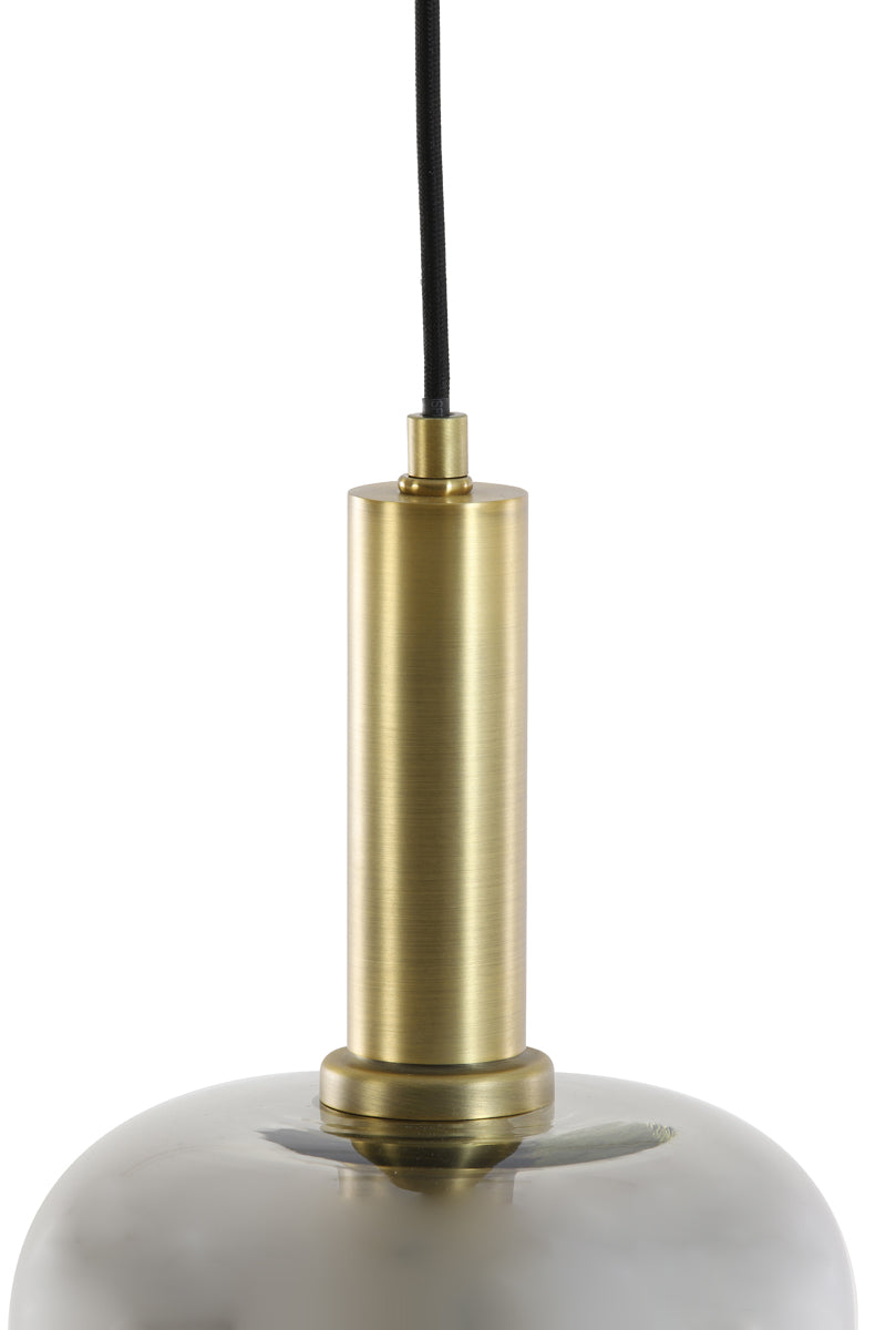 Hanging lamp 16x26 cm LEKAR antique bronze+smoked glass