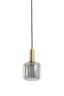 Hanging lamp 21x37 cm LEKAR antique bronze+smoked glass