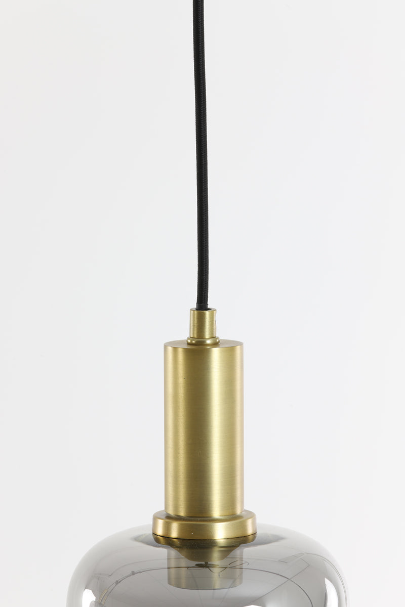 Hanging lamp 21x37 cm LEKAR antique bronze+smoked glass