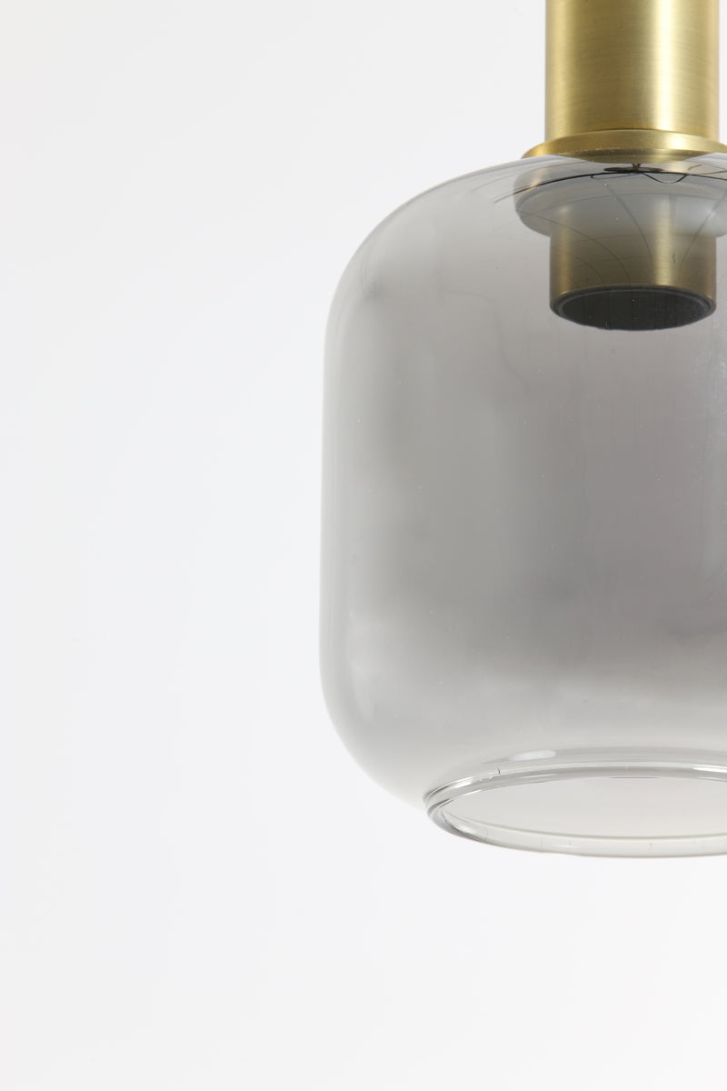 Hanging lamp 21x37 cm LEKAR antique bronze+smoked glass