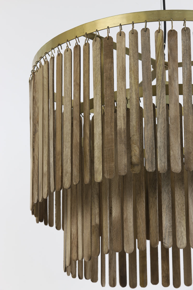 Hanging lamp 60x43 cm GULARO wood brown+bronze