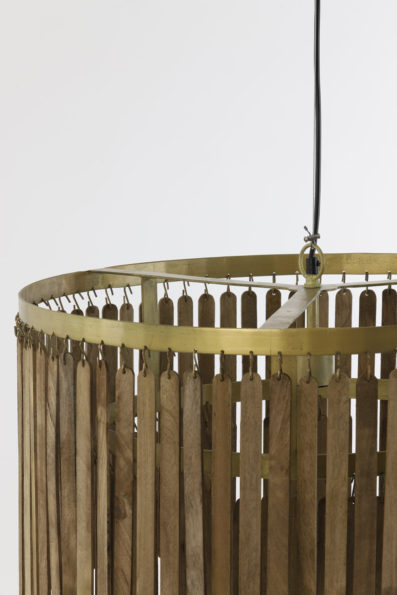 Hanging lamp 60x43 cm GULARO wood brown+bronze