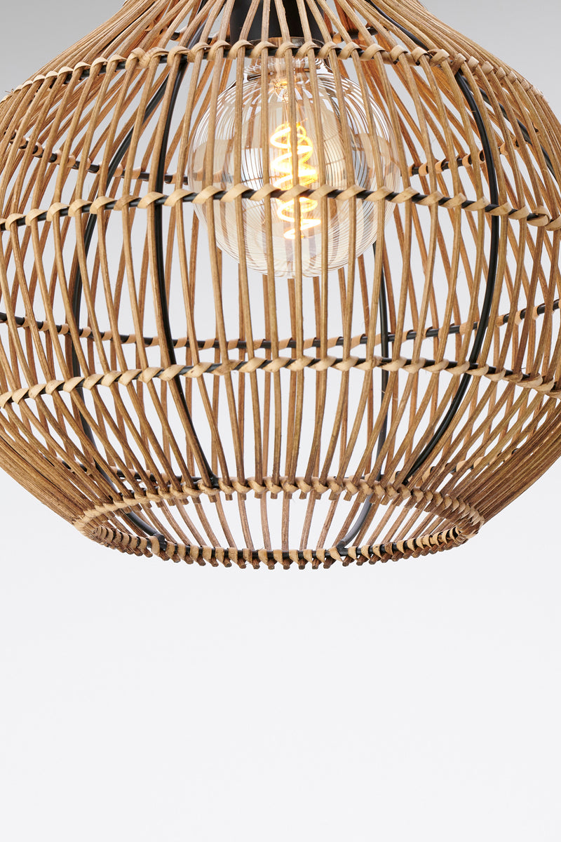 Hanging lamp 30x31,5 cm PACINO rattan dark brown