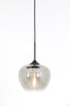 Hanging lamp 23x18 cm MAYSON smoked glass+matt black