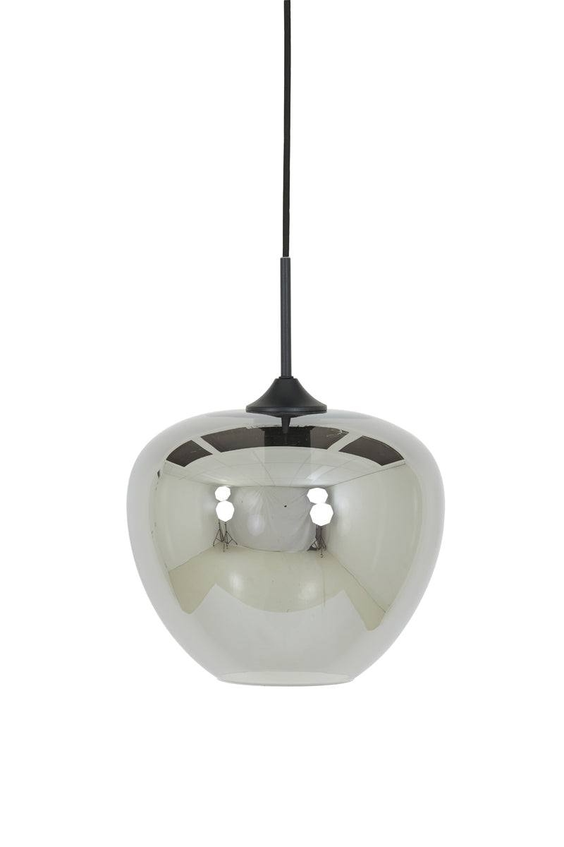 Hanging lamp 30x25 cm MAYSON smoked glass+matt black