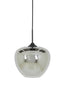 Hanging lamp 30x25 cm MAYSON smoked glass+matt black