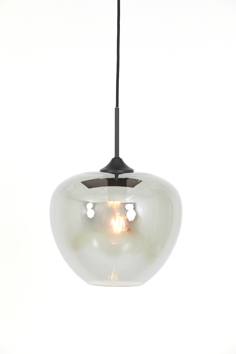 Hanging lamp 30x25 cm MAYSON smoked glass+matt black