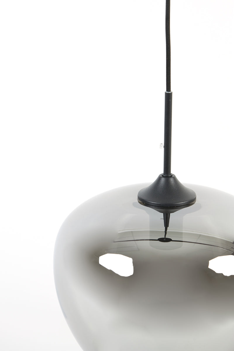 Hanging lamp 30x25 cm MAYSON smoked glass+matt black
