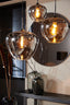 Hanging lamp 30x25 cm MAYSON smoked glass+matt black