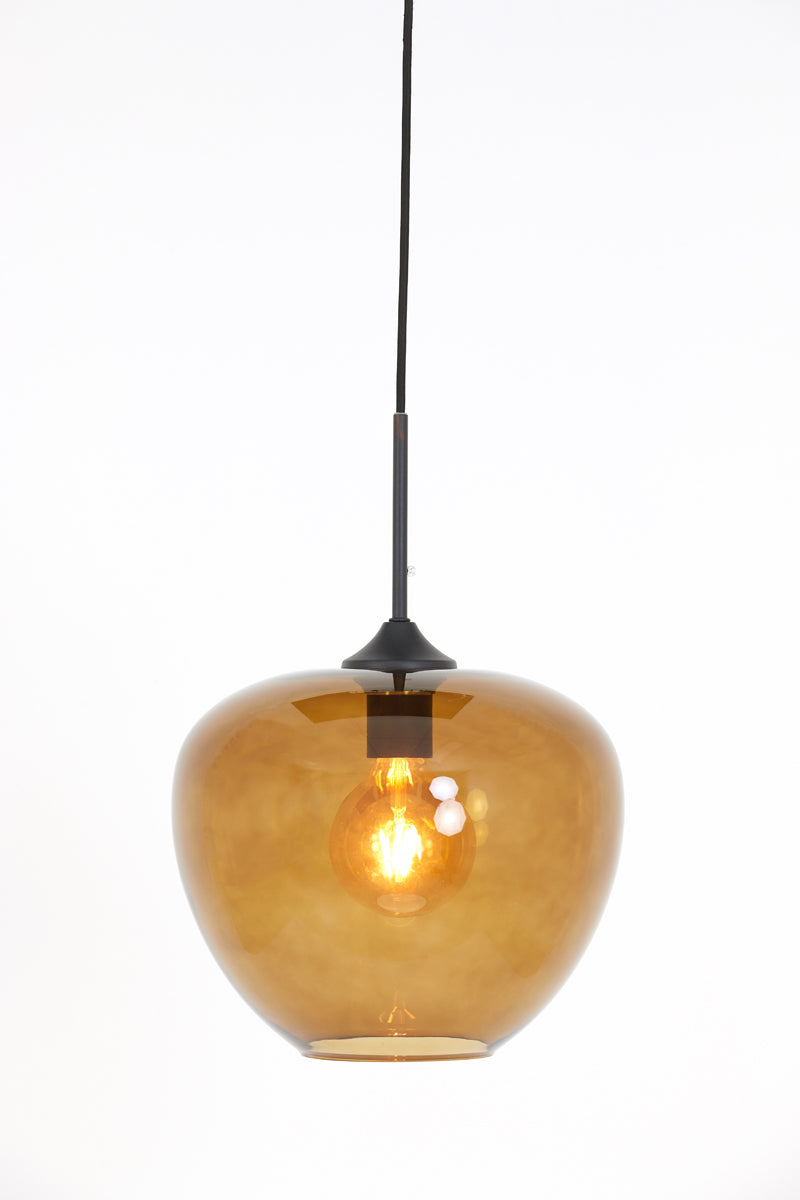 Hanging lamp 30x25 cm MAYSON glass brown+black