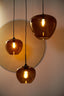 Hanging lamp 30x25 cm MAYSON glass brown+black