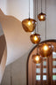 Hanging lamp 30x25 cm MAYSON glass brown+black