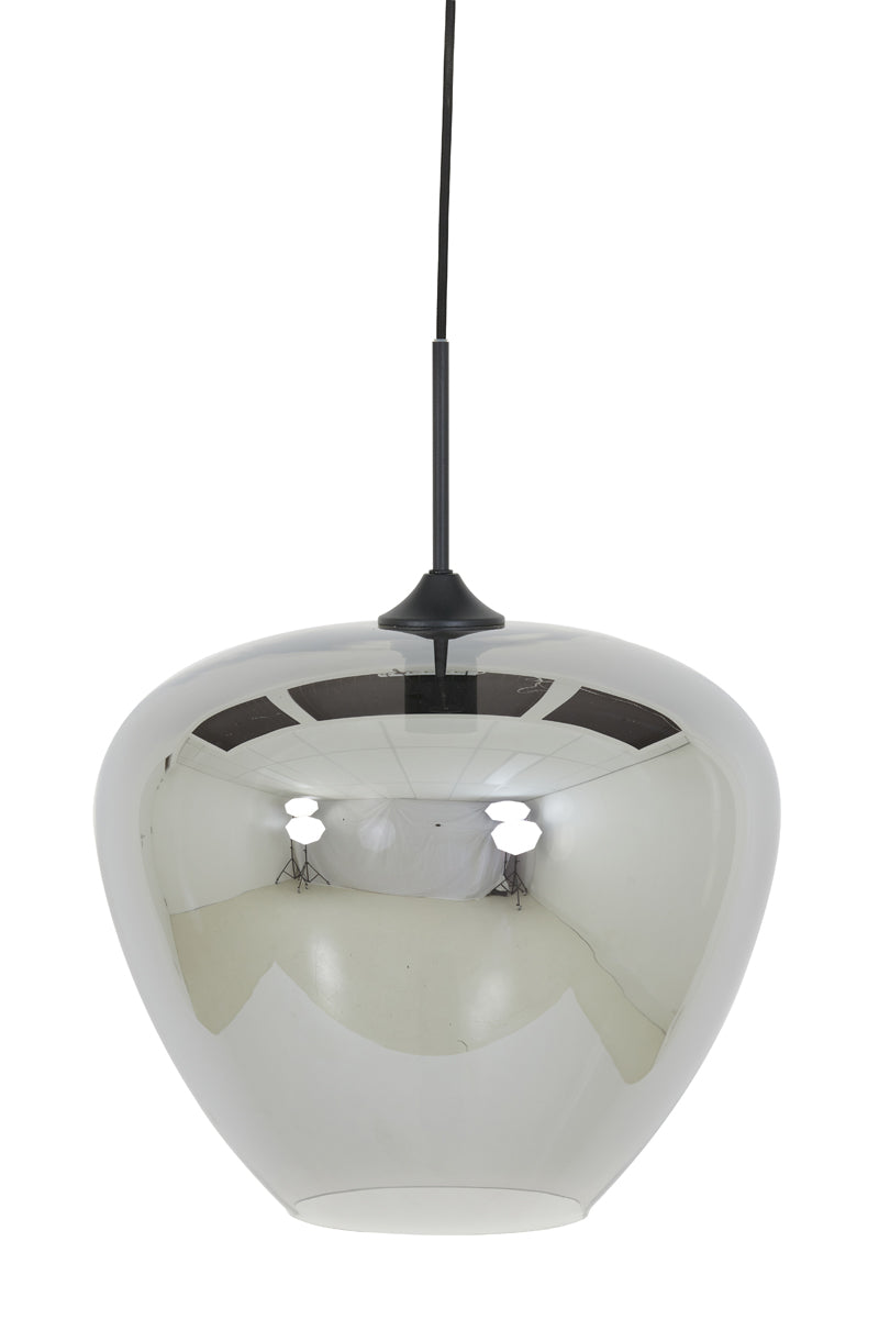 Hanging lamp 40x34 cm MAYSON smoked glass+matt black