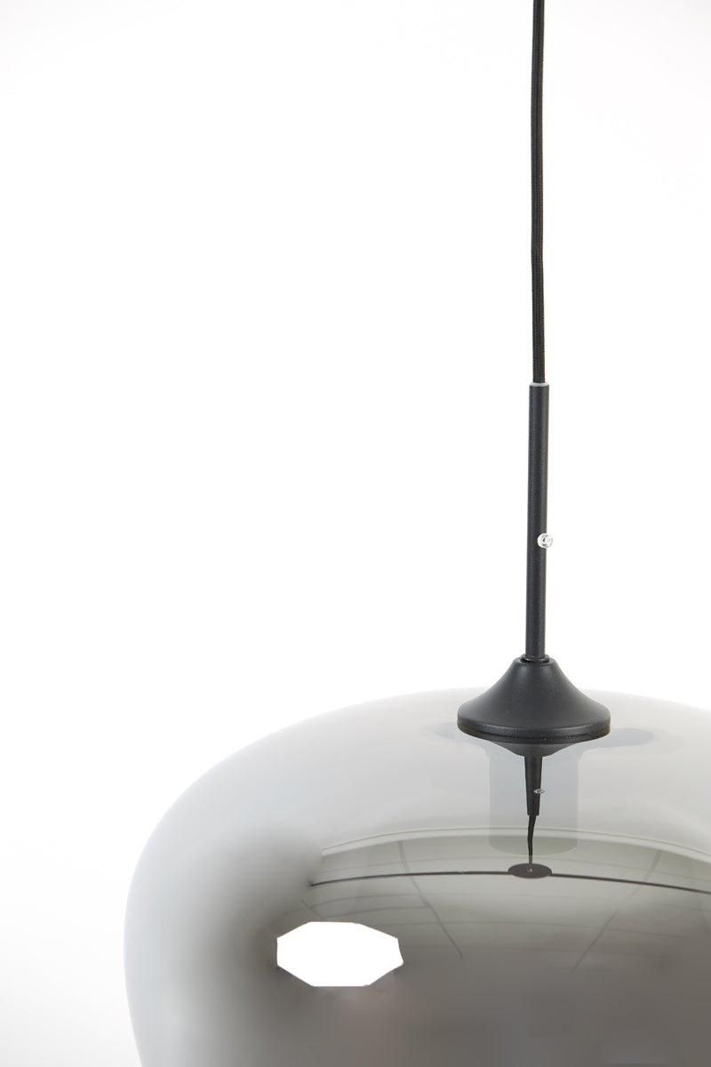 Hanging lamp 40x34 cm MAYSON smoked glass+matt black