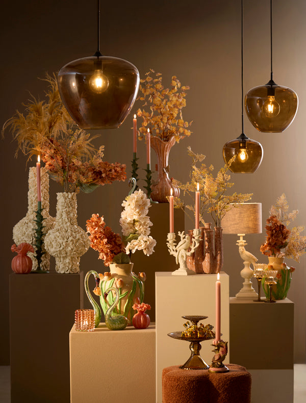 Hanging lamp 40x34 cm MAYSON glass brown+black