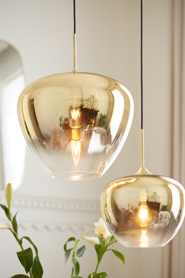 Hanging lamp 40x34 cm MAYSON glass gold-clear+gold