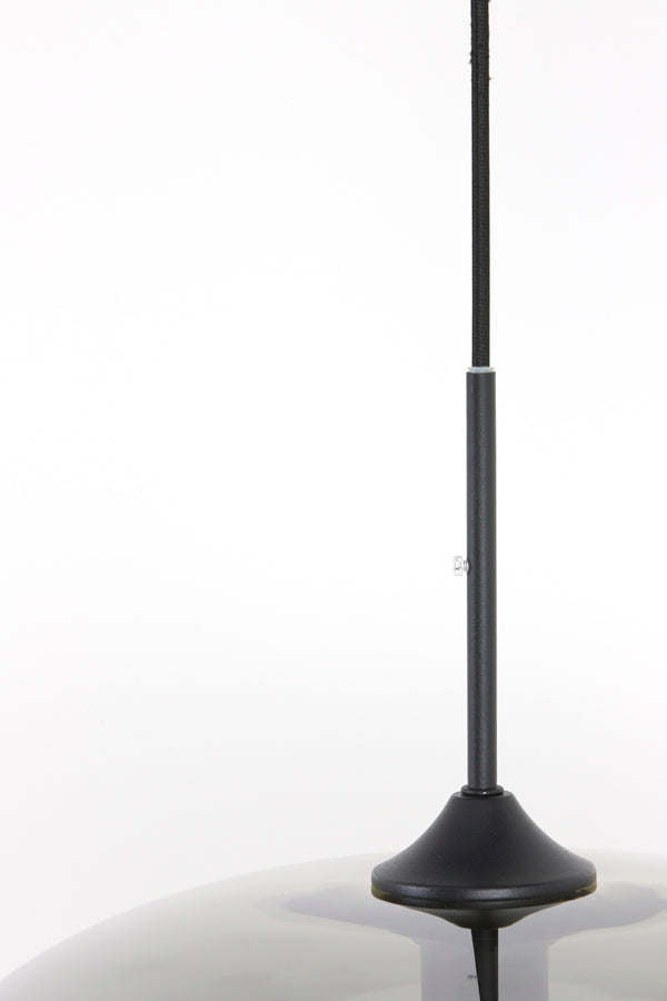 Hanging lamp 10L 120x60x110 cm MAYSON smoked glass+matt blck
