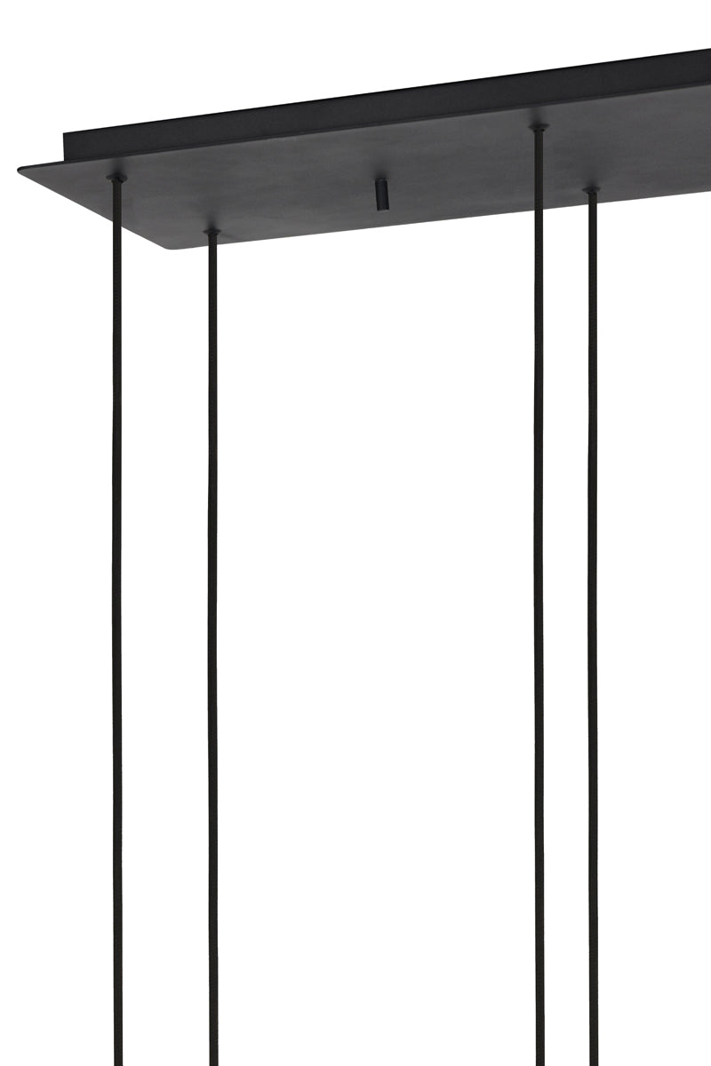 Hanging lamp 10L 120x60x110 cm MAYSON smoked glass+matt blck