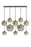 Hanging lamp 10L 120x60x110 cm MAYSON smoked glass+matt blck