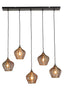 Hanging lamp 5L 100x20x122 cm ALVARO antique bronze