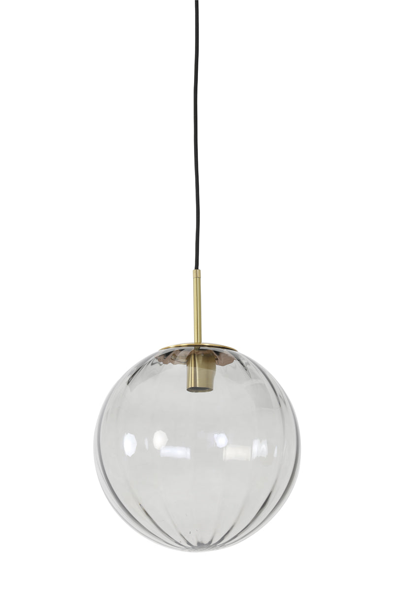 Hanging lamp 30 cm MAGDALA glass light grey+gold
